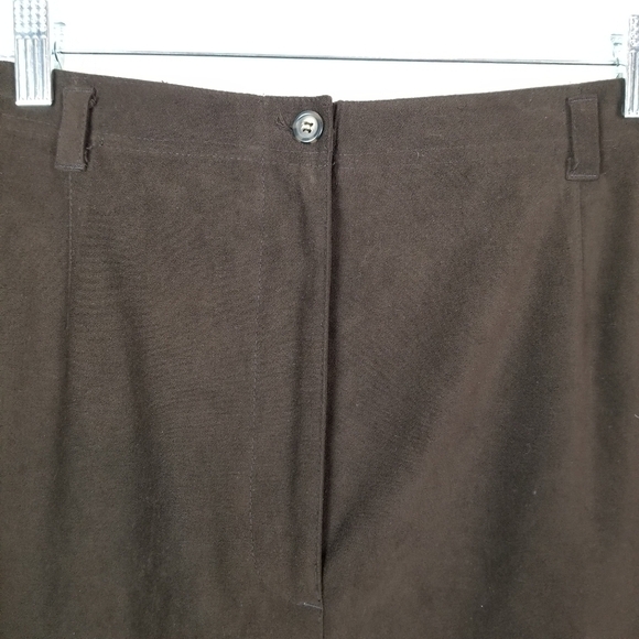 Talbots Womens Faux Suede Vtg Maxi Skirt Size 16 Brown Modest Western Cowgirl - Picture 4 of 13